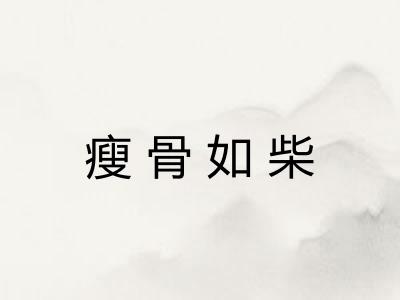 瘦骨如柴 瘦骨如柴