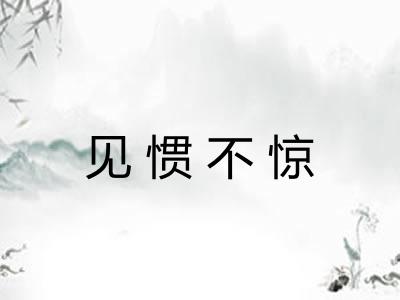 见惯不惊 见惯不惊