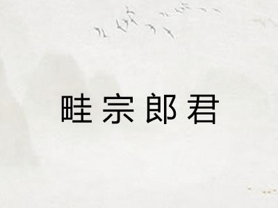 畦宗郎君 畦宗郎君