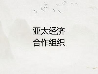 亚太经济合作组织 亚太经济合作组织
