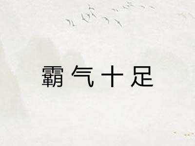 霸气十足 霸气十足