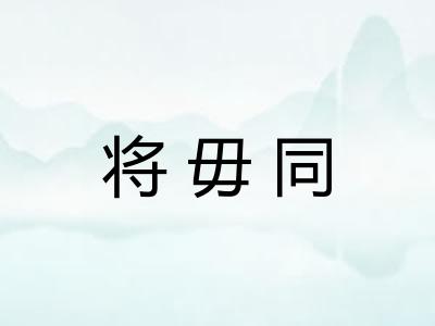 将毋同