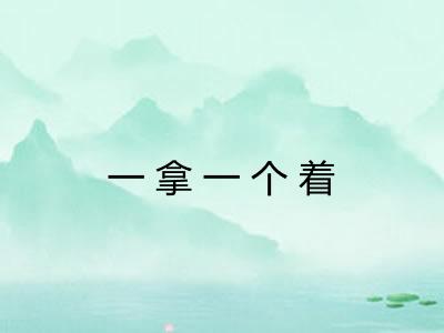 一拿一个着