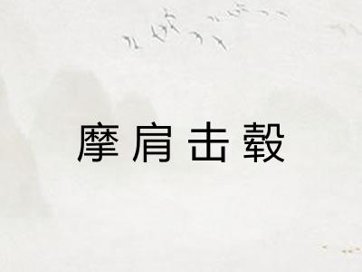 摩肩击毂 摩肩击毂