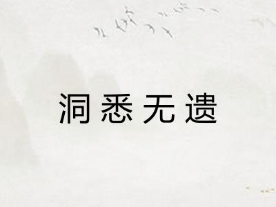 洞悉无遗