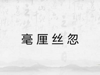 毫厘丝忽