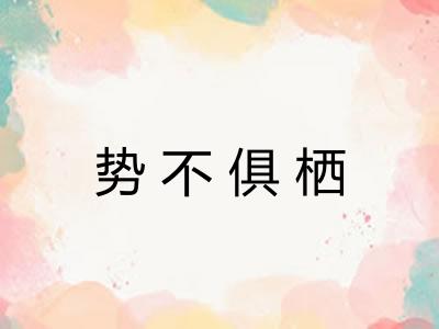 势不俱栖