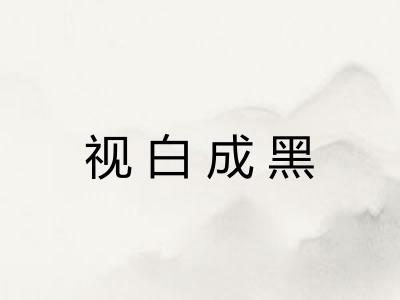 视白成黑 视白成黑