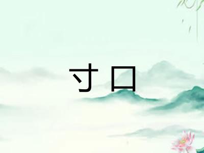 寸口
