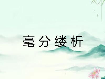 毫分缕析