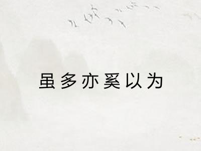 虽多亦奚以为