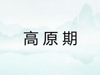 高原期