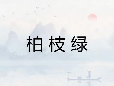 柏枝绿 柏枝绿