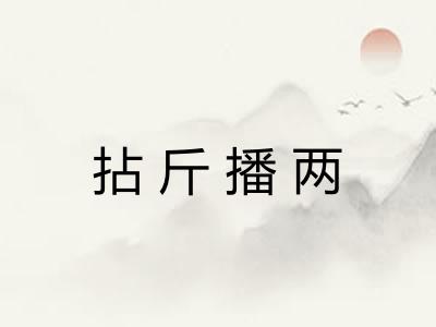 拈斤播两