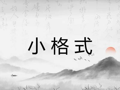 小格式 小格式