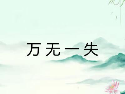 万无一失 万无一失