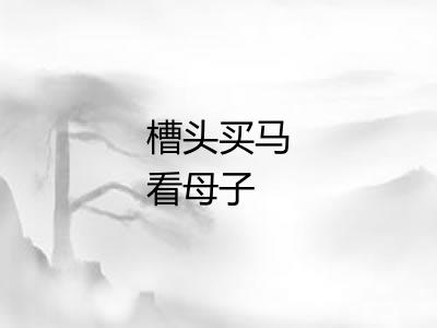 槽头买马看母子 槽头买马看母子