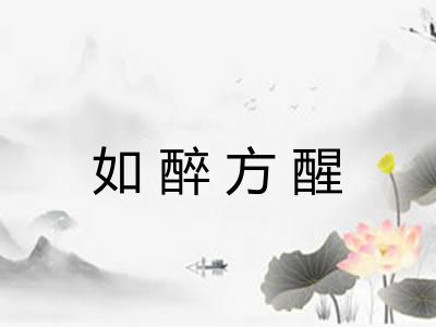 如醉方醒 如醉方醒