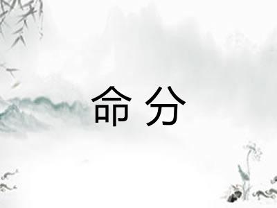 命分 命分