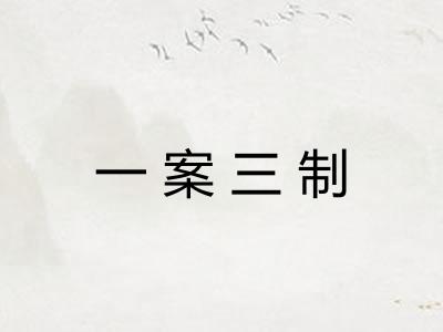 一案三制