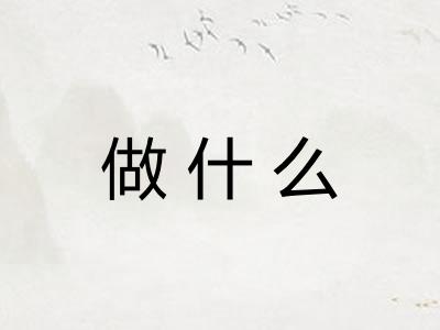 做什么 做什么
