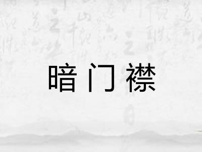 暗门襟 暗门襟
