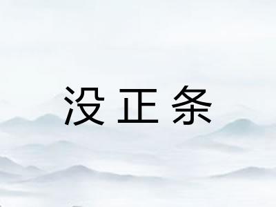 没正条