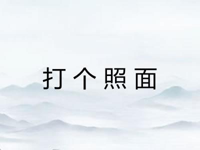 打个照面