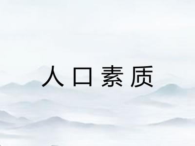 人口素质 人口素质