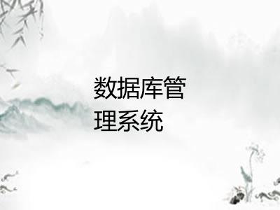 数据库管理系统 数据库管理系统