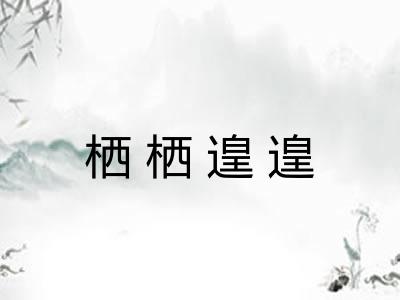 栖栖遑遑