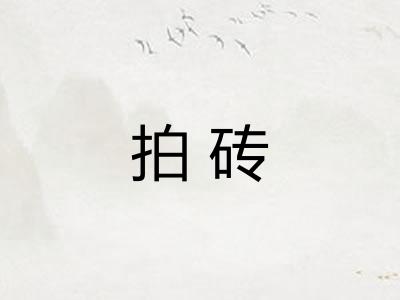 拍砖
