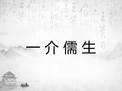 一介儒生 一介儒生