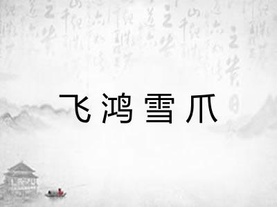 飞鸿雪爪 飞鸿雪爪