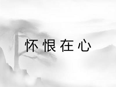 怀恨在心