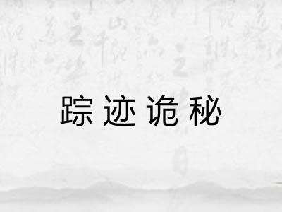 踪迹诡秘 踪迹诡秘