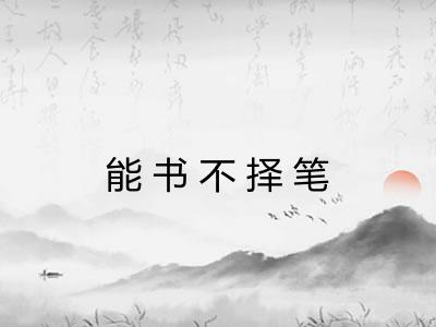 能书不择笔