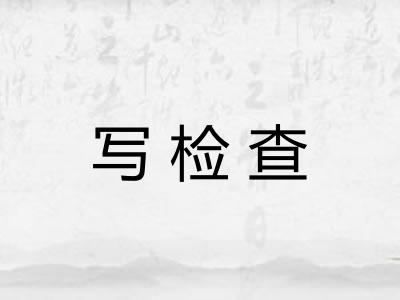写检查 写检查