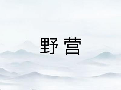 野营 野营