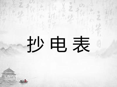 抄电表