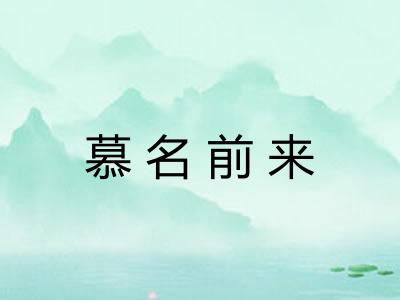 慕名前来