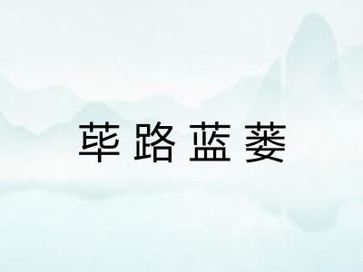 荜路蓝蒌