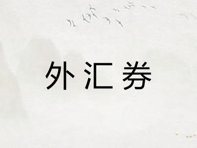 外汇券 外汇券