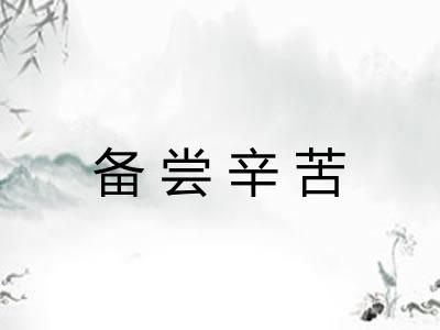 备尝辛苦 备尝辛苦
