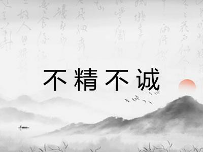 不精不诚