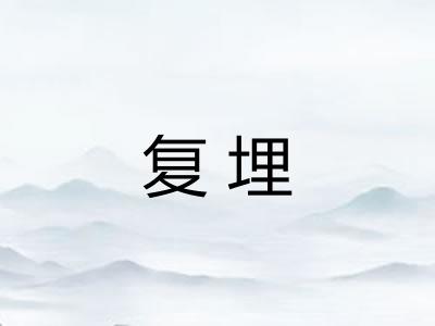 复埋 复埋