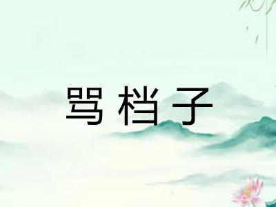骂档子 骂档子
