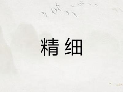 精细 精细