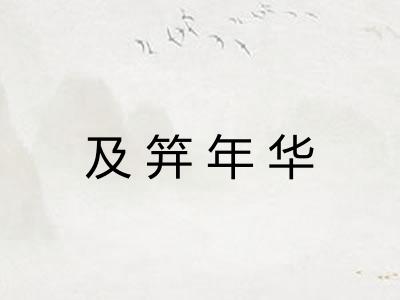 及笄年华