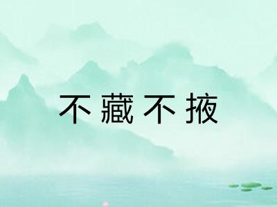 不藏不掖
